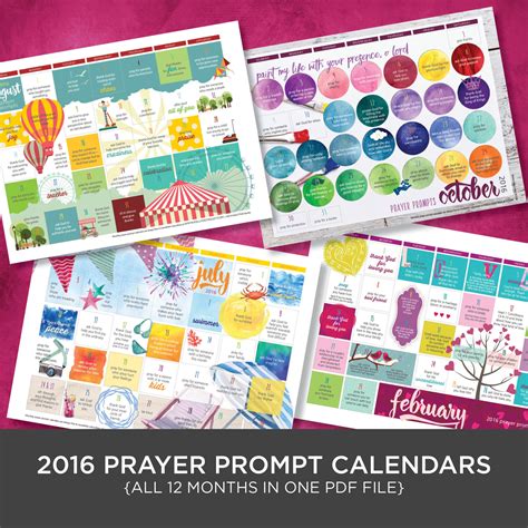 2016 prayer prompt calendars kelly o dell stanley kelly