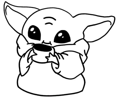 unhappy baby yoda coloring page  printable coloring pages  kids