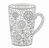 Mug Zentangle sketch template