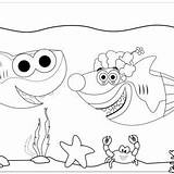 Doo Shark Mummy Daddy Coloring Baby sketch template