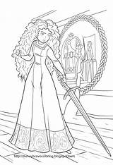 Coloring Merida Brave Pages Disney Princess Movie Colouring Book Toaster Little Printable Bear Princesse Sword Sheets Pictiure Coloriage Kids Drawings sketch template