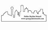 Dallas Skyline Sketch Outline City Silhouette Tattoo Stencils Choose Board Paintingvalley Stencil sketch template