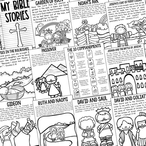 bible story coloring pages christian lesson activity etsy