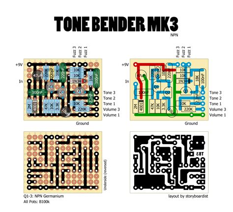 perf  pcb effects layouts solasound tone bender mk iii