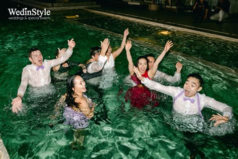 Wedding Party In The Pool Wedding Party Wedding Cute Friend Pictures