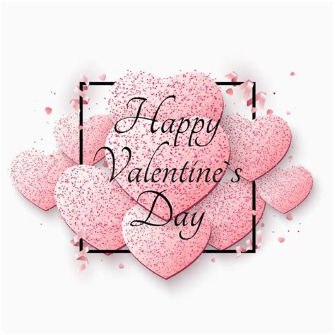 valentines day luxury greeting card pink frame stock vector