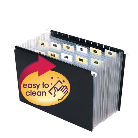 smead poly hanging expanding file  dividers black letter
