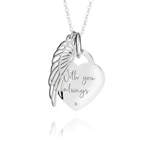 Angel Wing Handwriting Necklace