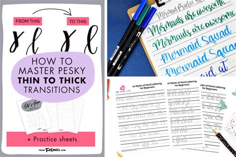 brush lettering practice sheets  printable