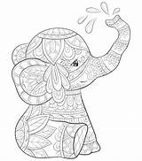 Coloring Mandalas Elefante Zen Dibujos Depositphotos sketch template