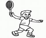 Coloring Pages Tennis Playing Boy Sport Online sketch template
