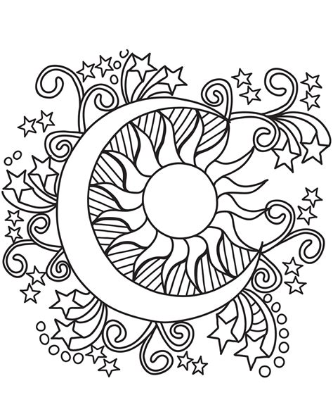 moon  stars coloring pages art  worksheets star coloring