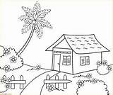Lingkungan Mewarnai Rumah sketch template