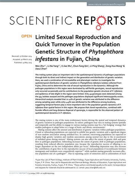 Pdf Limited Sexual Reproduction And Quick Turnover In