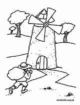 Coloring Pages Windmills Colouring Windmill Blow Rhymes Nursery Wind Niteowl sketch template