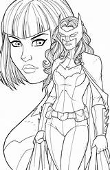 Batwoman Colouring Catwoman Jamiefayx Sketching Marvel Heroes sketch template