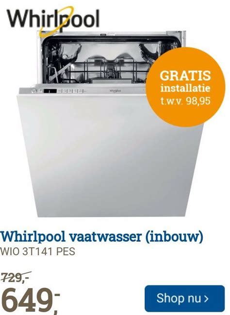 whirlpool vaatwasser inbouw aanbieding bij bcc