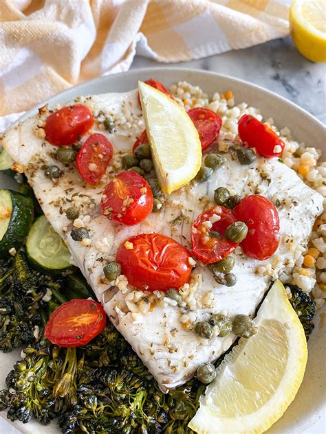 Baked Lemon Garlic Caper Sea Bass • Seafood Nutrition