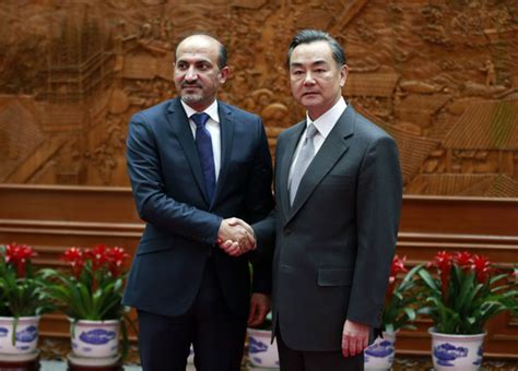 foreign minister wang yi meets with ahmad jarba president
