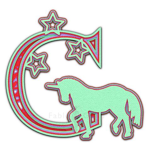 star  unicorn alphabet letter  fable guild