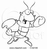 Clipart Cartoon Mascot Crawdad Lobster Running Character Coloring Vector Thoman Cory Outlined Collc0121 Royalty sketch template