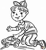 Playing Coloring Toy Car Boy His Pages Clipart Drawing Dog Boys Printable Cartoon Little Walking Children Comments Jpeg sketch template