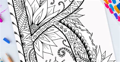 printable letter  coloring pages  adults
