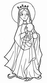 Virgen Colorear María Misionera Misiones Merced Tablero Reina Dibujosparacatequesis sketch template