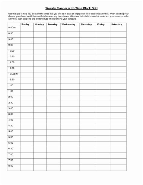 printable blank  week calendar template weekly planner template