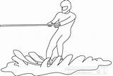 Water Ski Outline Clipart Sports sketch template