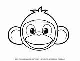 Monkey Face Coloring Clipart Cartoon Drawing Printable Cute Pages Outline Kids Clip Simple Sketch Templates Line Outlines Gorilla Crafts Curious sketch template