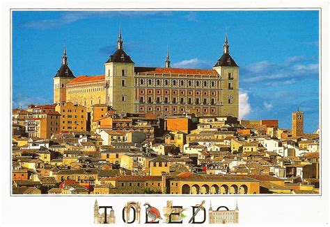 postcards   wall historic city  toledo spain unesco