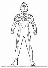 Ultraman Dyna Coloring Step Mewarnai Tiga Drawingtutorials101 Taro Mebius Getdrawings Warna sketch template
