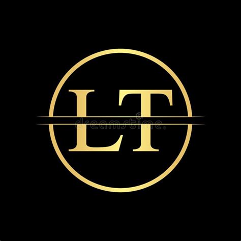 lt   letter modern logo design  yellow background  swoosh stock vector illustration