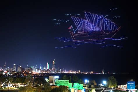 drone light show  kuwait city xinhua