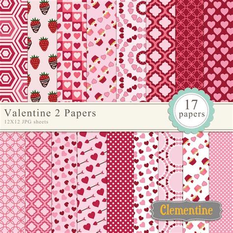 valentine digital paper  digital scrapbook paper