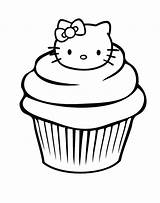 Coloring Cupcake Pages Kitty Hello Muffin Blueberry Drawing Sheets Birthday Clipart Coloring4free Color Kids Colouring Getdrawings Print Printable Visit Frozen sketch template