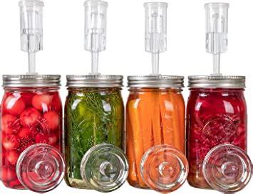 jillmo easy fermentation kit  wide mouth mason jars  airlocks