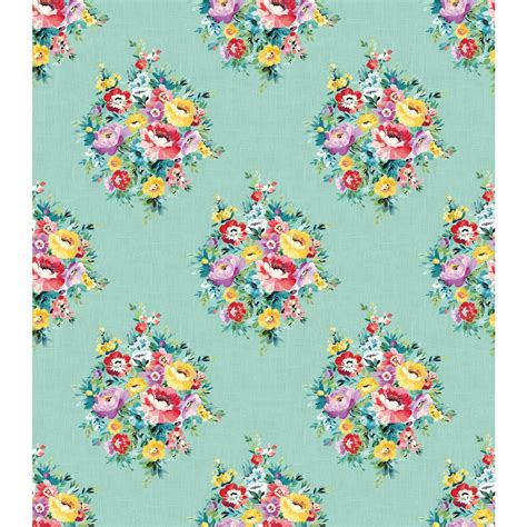 The Pioneer Woman Teal Sweet Romance Bouquet Floral Peel And Stick