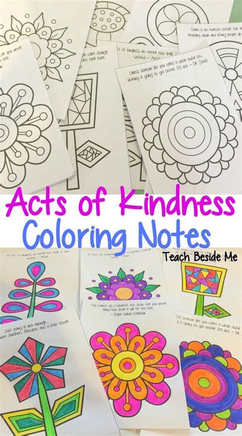 random acts  kindness coloring notes  kids kindness activities
