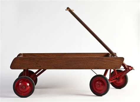 side view   kids wooden wagon isolated  white stock photo  image  istock