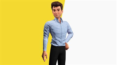 3d model classic cartoon man rigged model realtime male 3d toon vr ar