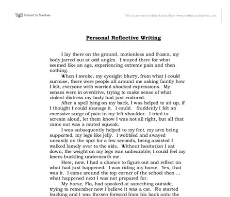 personal reflection assignment