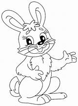 Rabbit Coloring Pages Kids Color Children Print Printable Simple sketch template