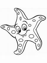 Starfish Coloring Pages Fish sketch template