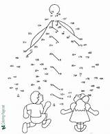 Dots Connect Dot Christmas Kids Tree Coloring Activity Worksheets Pages sketch template