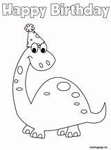 Dinosaur Birthday Coloring Happy Pages 4th Drawing Printable Color Getdrawings Getcolorings Print sketch template