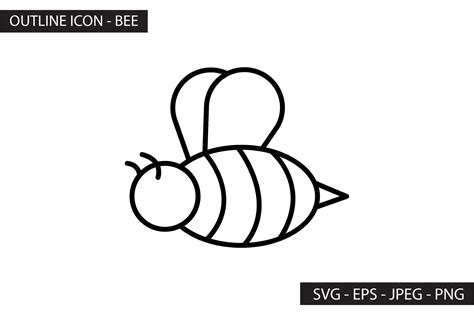 honey bee outline icon graphic  sikey studio creative fabrica
