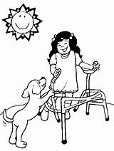 Coloring Pages Disabilities People Kids Disability Family Printable Colouring Sheets Color Print Jobs Special Needs Girl Fun Running Books Sheet sketch template