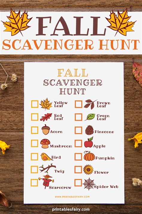 printable fall scavenger hunt printable word searches